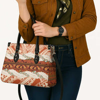 Aloha Hawaii Mikioi Lei Leather Bag Beige Tropical Flower Pattern - Polynesian Pride