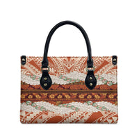 Aloha Hawaii Mikioi Lei Leather Bag Beige Tropical Flower Pattern - Polynesian Pride