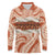Aloha Hawaii Mikioi Lei Long Sleeve Polo Shirt Beige Tropical Flower Pattern - Polynesian Pride