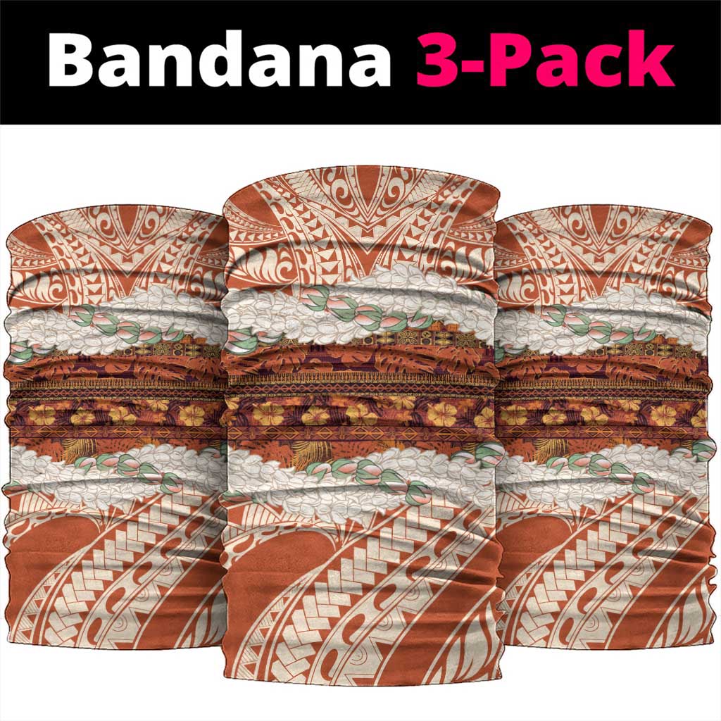 Aloha Hawaii Mikioi Lei Neck Gaiter Beige Tropical Flower Pattern - Polynesian Pride