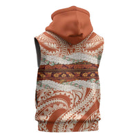 Aloha Hawaii Mikioi Lei Sleeveless Zip Hoodie Beige Tropical Flower Pattern - Polynesian Pride