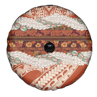 Aloha Hawaii Mikioi Lei Spare Tire Cover Beige Tropical Flower Pattern - Polynesian Pride