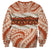 Aloha Hawaii Mikioi Lei Sweatshirt Beige Tropical Flower Pattern - Polynesian Pride