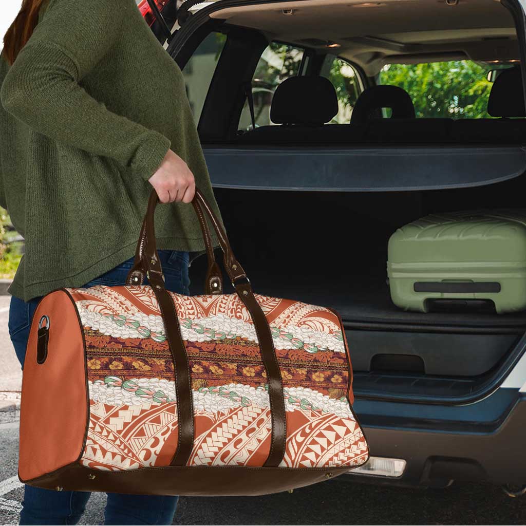 Aloha Hawaii Mikioi Lei Travel Bag Beige Tropical Flower Pattern - Polynesian Pride