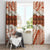 Aloha Hawaii Mikioi Lei Window Curtain Beige Tropical Flower Pattern - Polynesian Pride