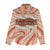Aloha Hawaii Mikioi Lei Women Casual Shirt Beige Tropical Flower Pattern - Polynesian Pride