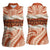 Aloha Hawaii Mikioi Lei Women Sleeveless Polo Shirt Beige Tropical Flower Pattern - Polynesian Pride