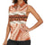 Aloha Hawaii Mikioi Lei Women Sleeveless Polo Shirt Beige Tropical Flower Pattern - Polynesian Pride