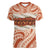 Aloha Hawaii Mikioi Lei Women V-Neck T-Shirt Beige Tropical Flower Pattern - Polynesian Pride