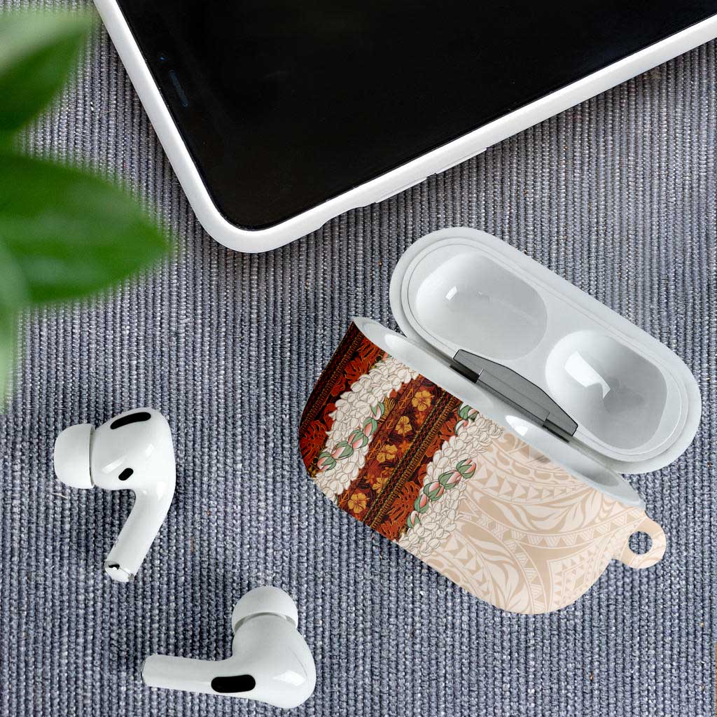 Aloha Hawaii Mikioi Lei AirPods Case Cattail Red Tropical Flower Pattern - Polynesian Pride