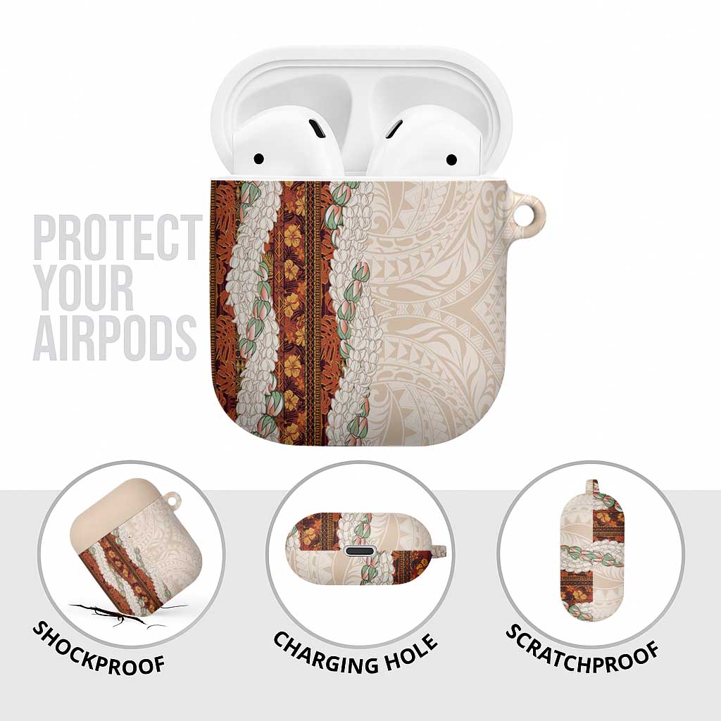 Aloha Hawaii Mikioi Lei AirPods Case Cattail Red Tropical Flower Pattern - Polynesian Pride