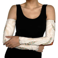 Aloha Hawaii Mikioi Lei Arm Sleeves Cattail Red Tropical Flower Pattern - Polynesian Pride