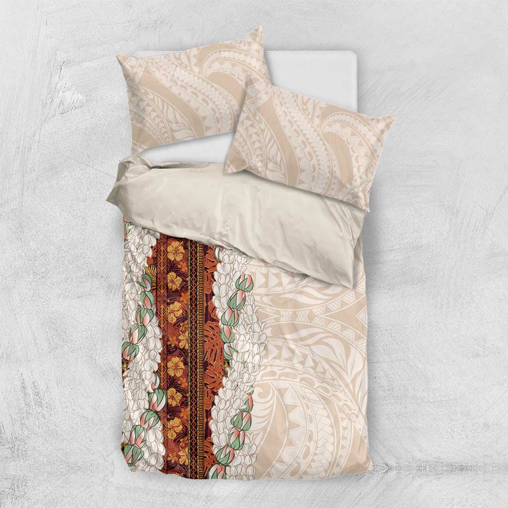 Aloha Hawaii Mikioi Lei Bedding Set Cattail Red Tropical Flower Pattern - Polynesian Pride