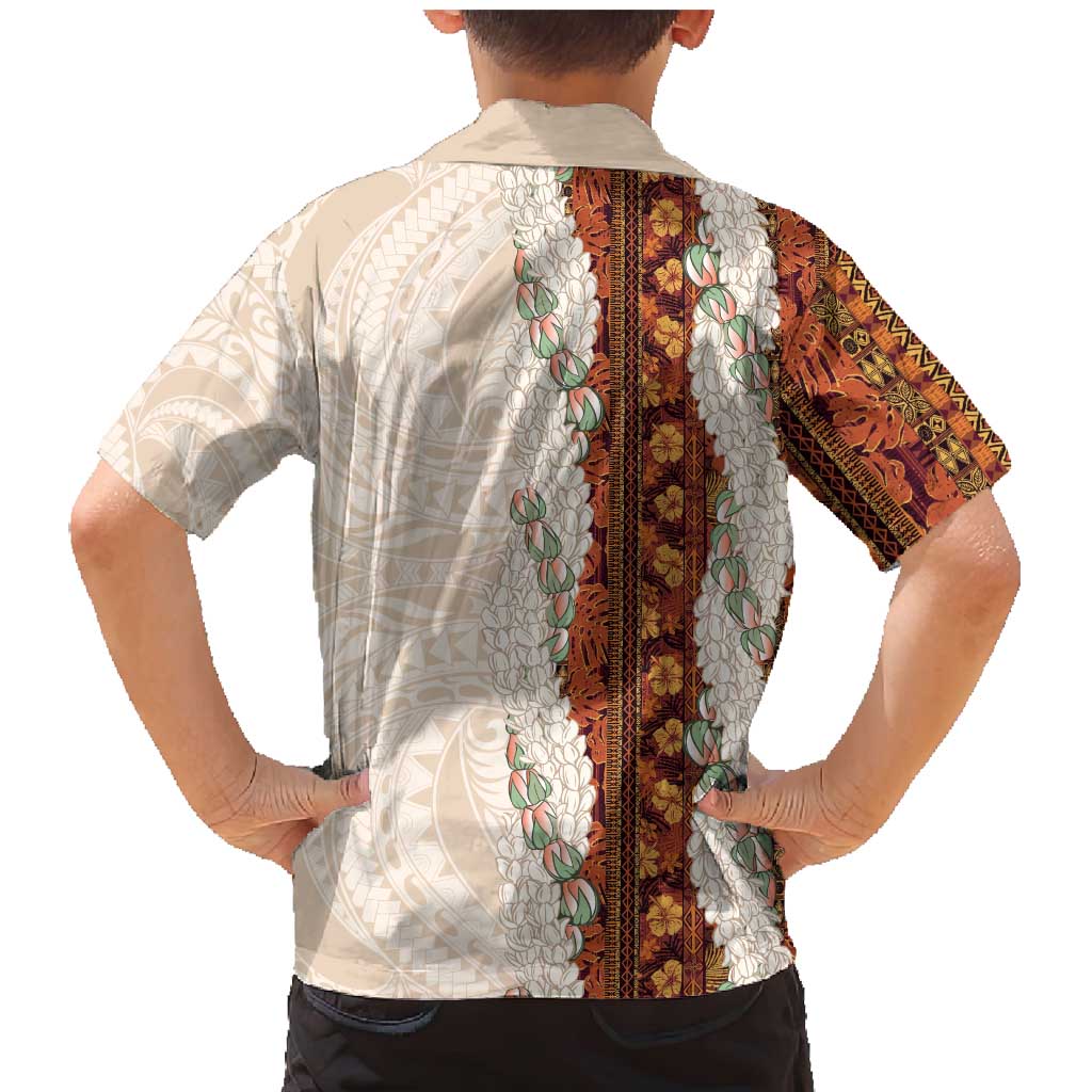 Aloha Hawaii Mikioi Lei Family Matching Mermaid Dress and Hawaiian Shirt Cattail Red Tropical Flower Pattern - Polynesian Pride