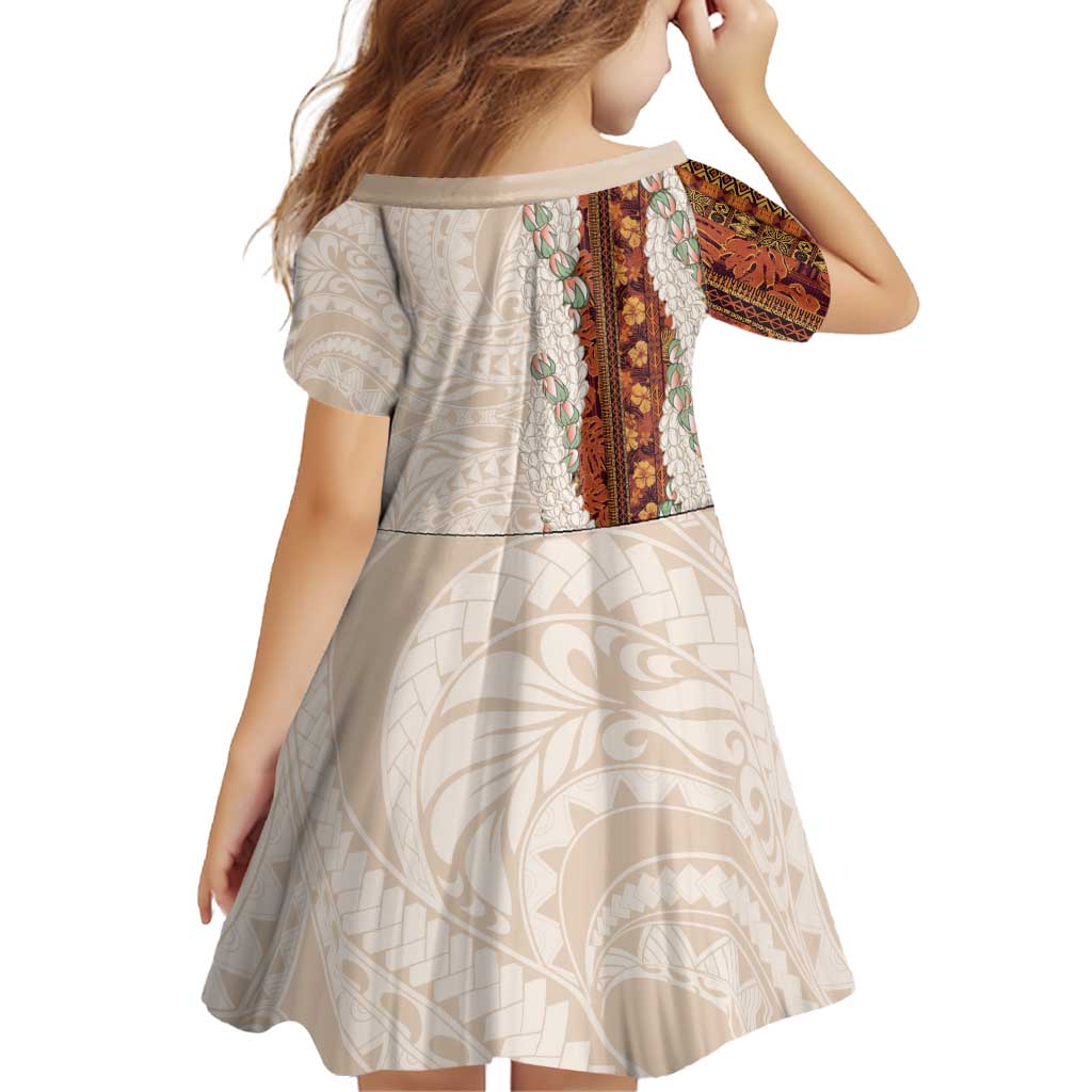 Aloha Hawaii Mikioi Lei Family Matching Off Shoulder Short Dress and Hawaiian Shirt Cattail Red Tropical Flower Pattern - Polynesian Pride