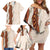 Aloha Hawaii Mikioi Lei Family Matching Off Shoulder Short Dress and Hawaiian Shirt Cattail Red Tropical Flower Pattern - Polynesian Pride
