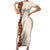 Aloha Hawaii Mikioi Lei Family Matching Short Sleeve Bodycon Dress and Hawaiian Shirt Cattail Red Tropical Flower Pattern - Polynesian Pride