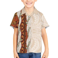 Aloha Hawaii Mikioi Lei Hawaiian Shirt Cattail Red Tropical Flower Pattern - Polynesian Pride