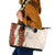 Aloha Hawaii Mikioi Lei Leather Tote Bag Cattail Red Tropical Flower Pattern - Polynesian Pride