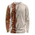 Aloha Hawaii Mikioi Lei Long Sleeve Shirt Cattail Red Tropical Flower Pattern - Polynesian Pride