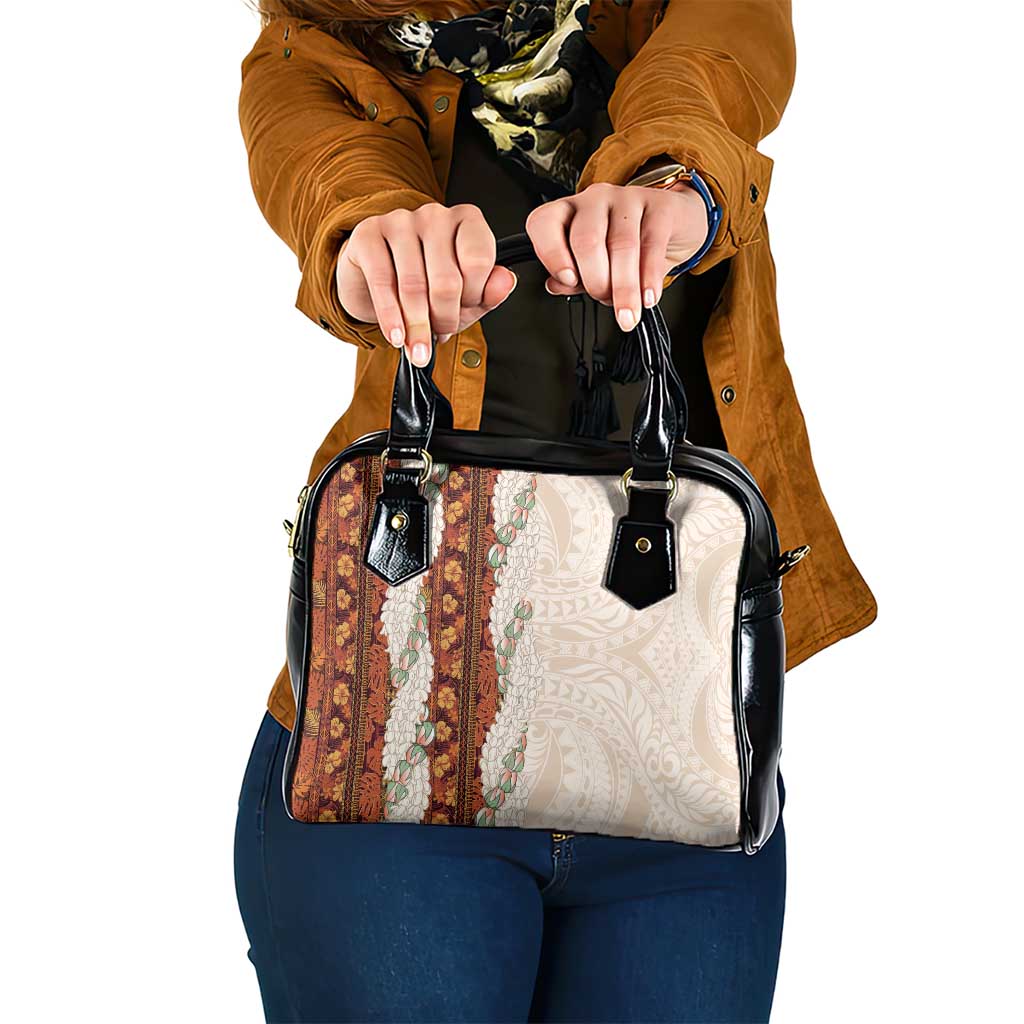 Aloha Hawaii Mikioi Lei Shoulder Handbag Cattail Red Tropical Flower Pattern - Polynesian Pride