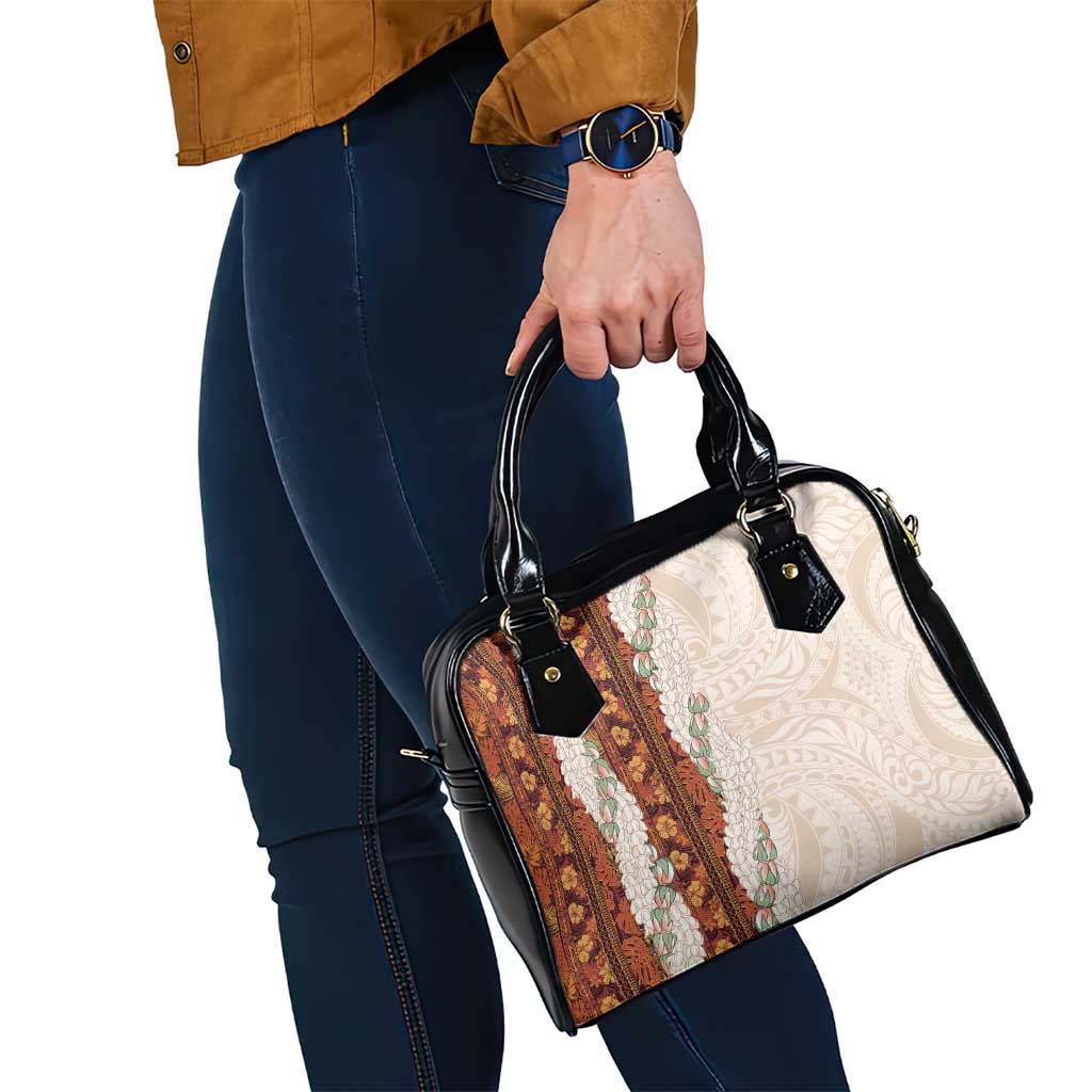 Aloha Hawaii Mikioi Lei Shoulder Handbag Cattail Red Tropical Flower Pattern - Polynesian Pride