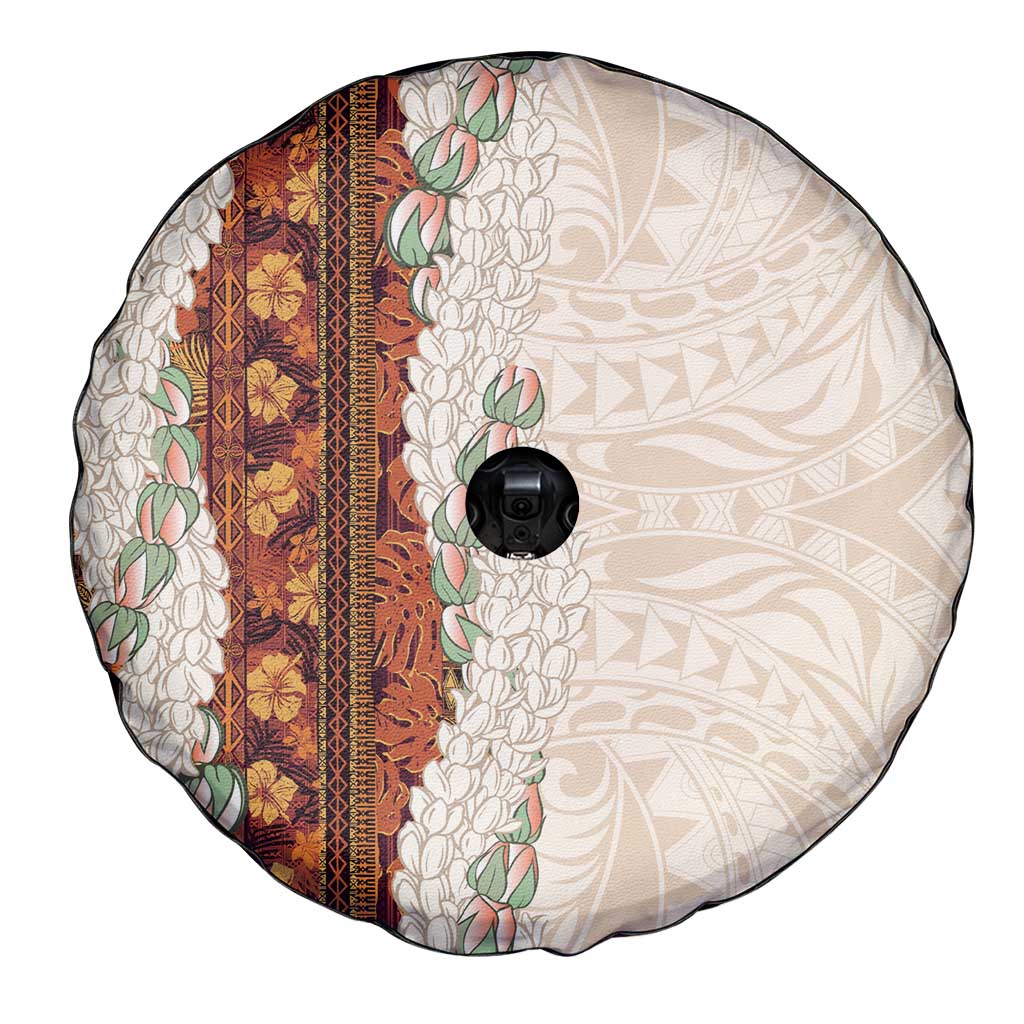 Aloha Hawaii Mikioi Lei Spare Tire Cover Cattail Red Tropical Flower Pattern - Polynesian Pride
