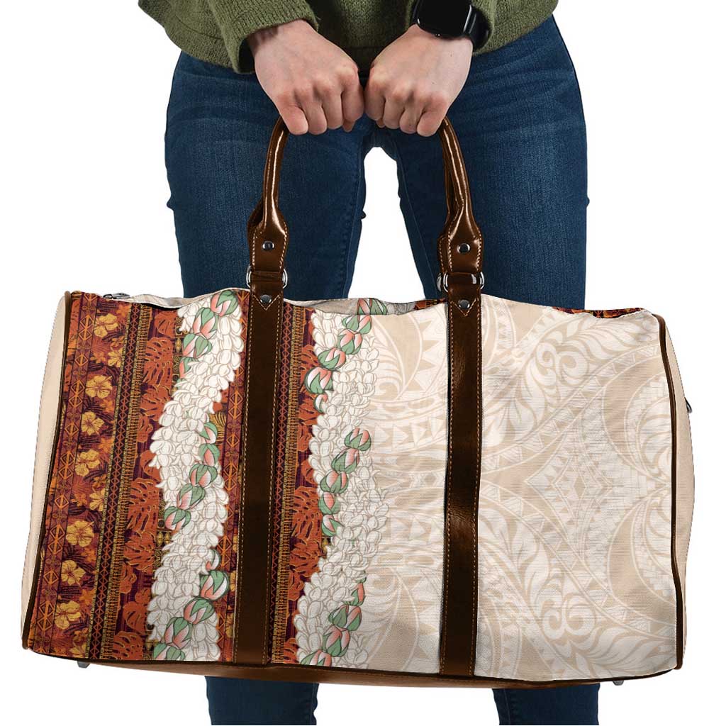 Aloha Hawaii Mikioi Lei Travel Bag Cattail Red Tropical Flower Pattern - Polynesian Pride