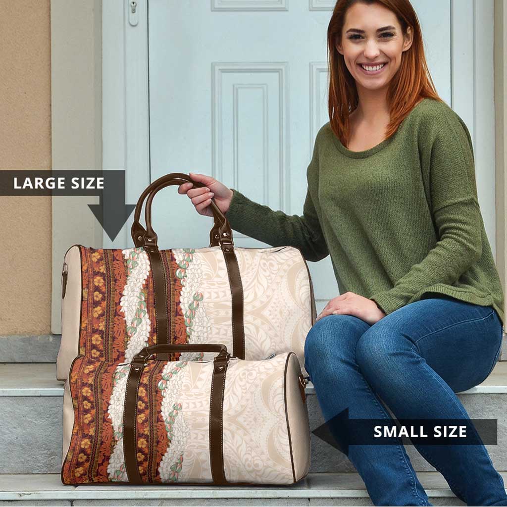 Aloha Hawaii Mikioi Lei Travel Bag Cattail Red Tropical Flower Pattern - Polynesian Pride