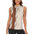 Aloha Hawaii Mikioi Lei Women Sleeveless Polo Shirt Cattail Red Tropical Flower Pattern - Polynesian Pride