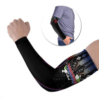 Mabuhay Philippines Festival Arm Sleeves Filipino Map Sampaguita Igorot Pattern LT14 Set of 2 Black - Polynesian Pride