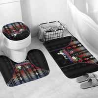 Mabuhay Philippines Festival Bathroom Set Filipino Map Sampaguita Igorot Pattern LT14 Mat Set Only (3 pcs) One Size Black - Polynesian Pride