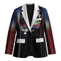 Mabuhay Philippines Festival Blazer Filipino Map Sampaguita Igorot Pattern LT14 Unisex Black - Polynesian Pride