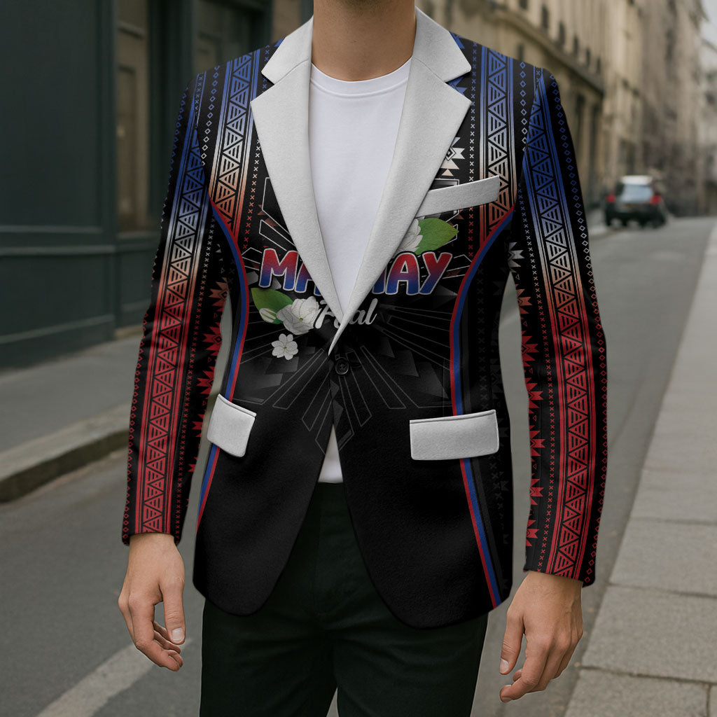 Mabuhay Philippines Festival Blazer Filipino Map Sampaguita Igorot Pattern LT14 - Polynesian Pride