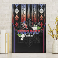 Mabuhay Philippines Festival Canvas Wall Art Filipino Map Sampaguita Igorot Pattern LT14 Without Frame Black - Polynesian Pride