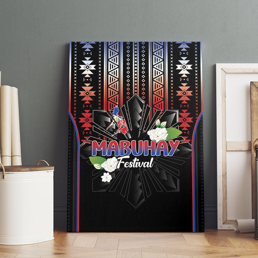 Mabuhay Philippines Festival Canvas Wall Art Filipino Map Sampaguita Igorot Pattern LT14 - Polynesian Pride