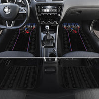 Mabuhay Philippines Festival Car Mats Filipino Map Sampaguita Igorot Pattern LT14 Set 4pcs Black - Polynesian Pride