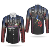Mabuhay Philippines Festival Couples Matching Tank Maxi Dress and Long Sleeve Button Shirt Filipino Map Sampaguita Igorot Pattern LT14 - Polynesian Pride