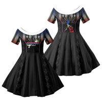 Mabuhay Philippines Festival Family Matching Tank Maxi Dress and Hawaiian Shirt Filipino Map Sampaguita Igorot Pattern LT14 Daughter's Dress Black - Polynesian Pride