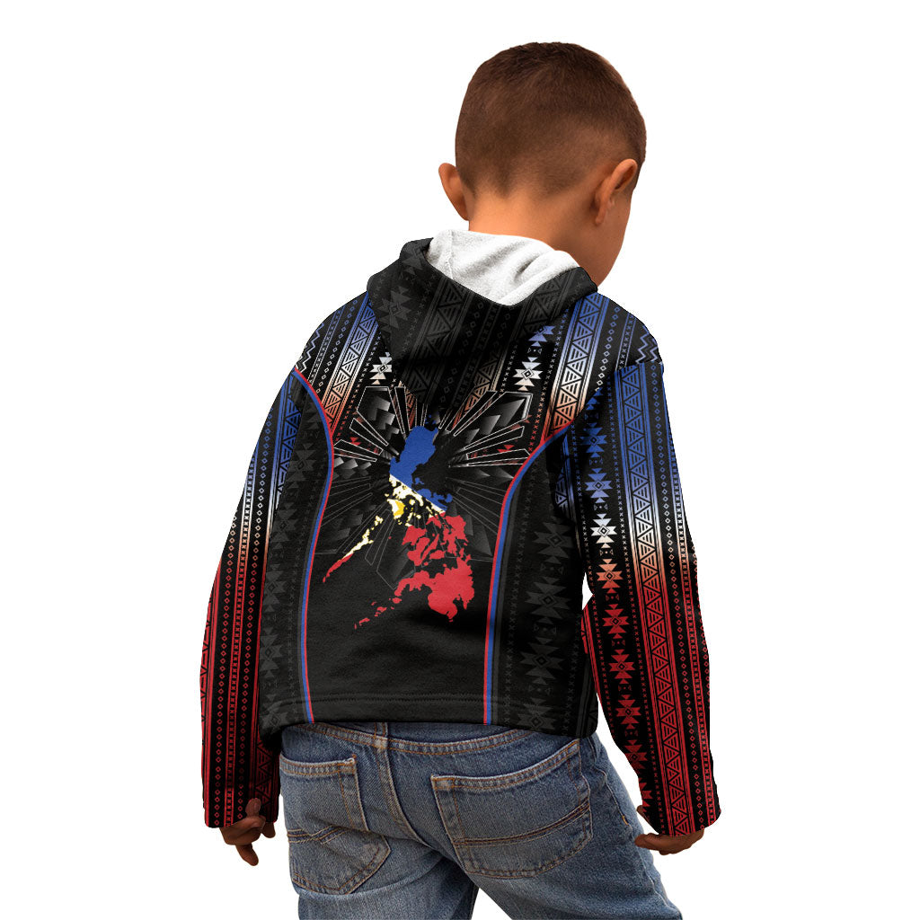 Mabuhay Philippines Festival Kid Hoodie Filipino Map Sampaguita Igorot Pattern LT14 - Polynesian Pride