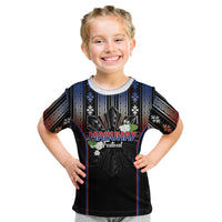 Mabuhay Philippines Festival Kid T Shirt Filipino Map Sampaguita Igorot Pattern LT14 Black - Polynesian Pride