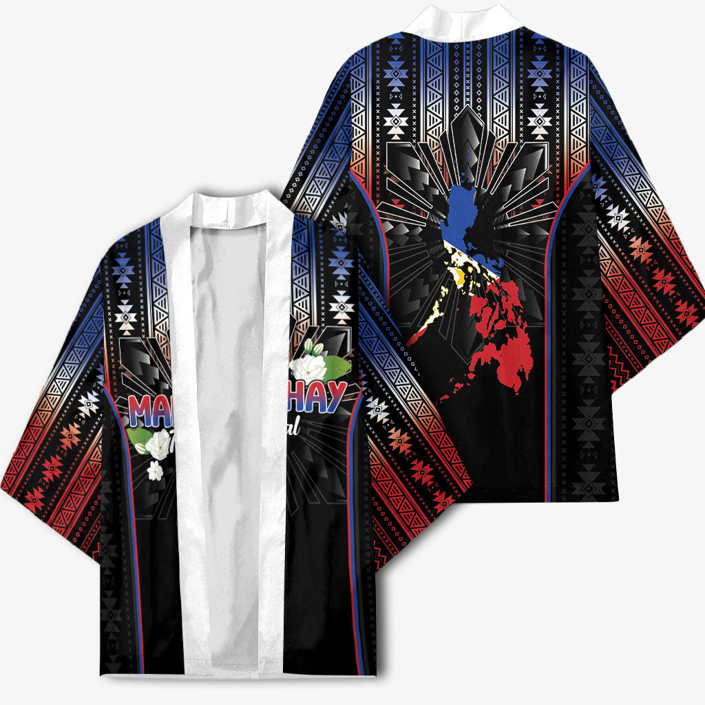 Mabuhay Philippines Festival Kimono Filipino Map Sampaguita Igorot Pattern LT14 - Polynesian Pride