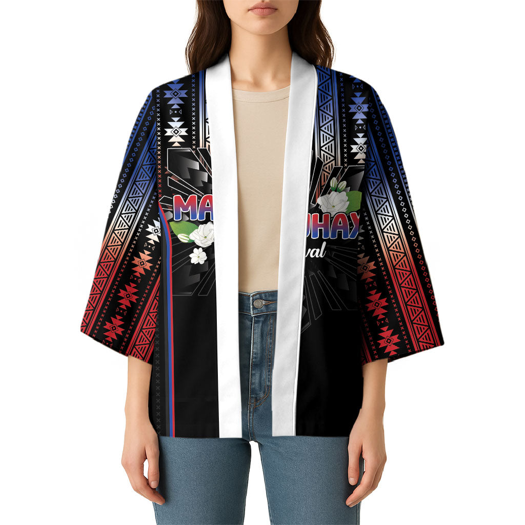 Mabuhay Philippines Festival Kimono Filipino Map Sampaguita Igorot Pattern LT14 - Polynesian Pride