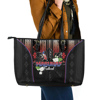 Mabuhay Philippines Festival Leather Tote Bag Filipino Map Sampaguita Igorot Pattern LT14 - Polynesian Pride