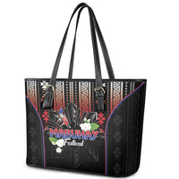 Mabuhay Philippines Festival Leather Tote Bag Filipino Map Sampaguita Igorot Pattern LT14 - Polynesian Pride