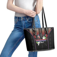 Mabuhay Philippines Festival Leather Tote Bag Filipino Map Sampaguita Igorot Pattern LT14 - Polynesian Pride
