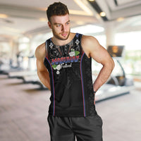 Mabuhay Philippines Festival Men Tank Top Filipino Map Sampaguita Igorot Pattern LT14 Black - Polynesian Pride