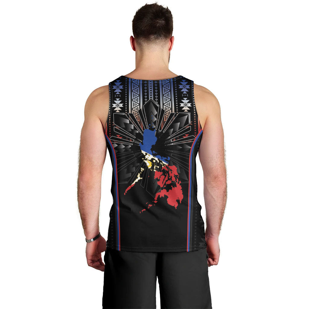 Mabuhay Philippines Festival Men Tank Top Filipino Map Sampaguita Igorot Pattern LT14 - Polynesian Pride