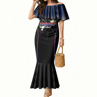 Mabuhay Philippines Festival Mermaid Dress Filipino Map Sampaguita Igorot Pattern LT14 Women Black - Polynesian Pride