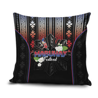 Mabuhay Philippines Festival Pillow Cover Filipino Map Sampaguita Igorot Pattern LT14 Black - Polynesian Pride